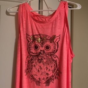 Pink owl tank top!